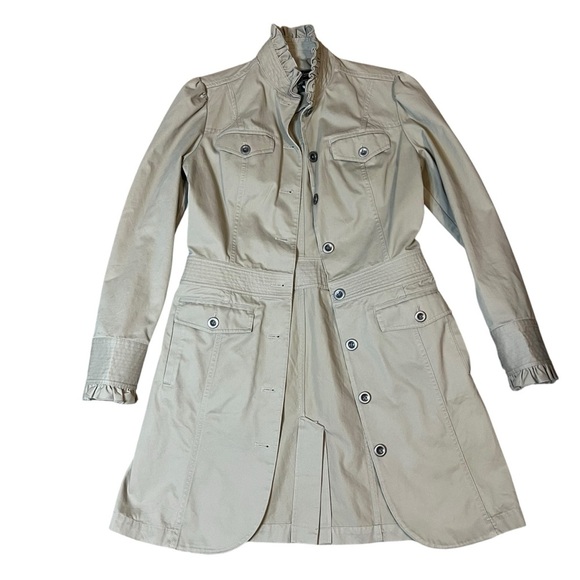 Eddie Bauer Cotton Ruffled Khaki Lightweight Jacket Size Small - Picture 1 of 8